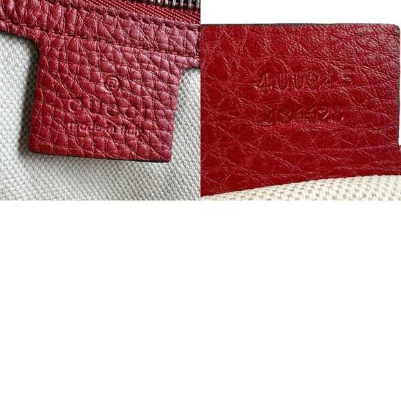 GUCCI Red Leather GG Marmont Shoulder Bag - Picture 5 of 5